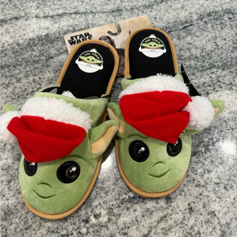 Star Wars The Mandalorian Black and Green Slippers